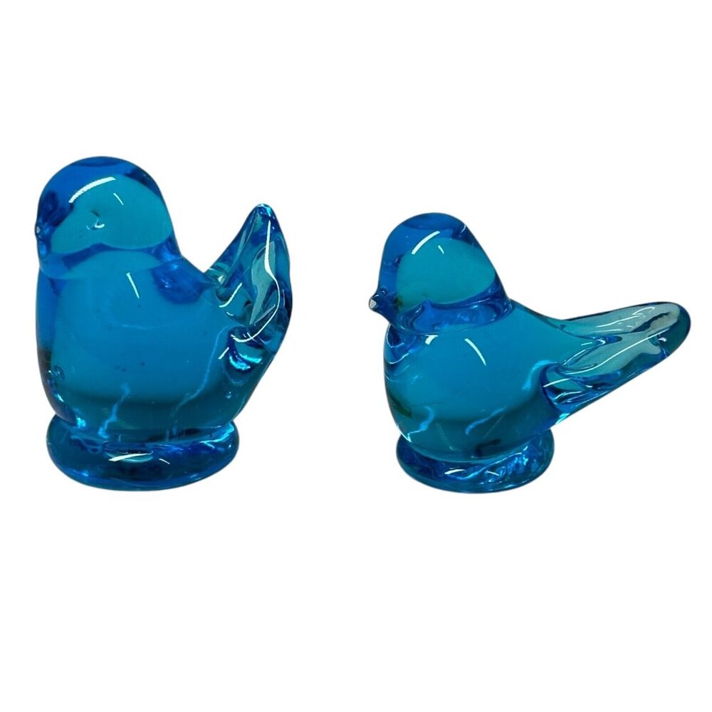 Vintage Blue Bird of Happiness Figurine Lot of 2 Leo Ward 1993 Ron Ray 1991